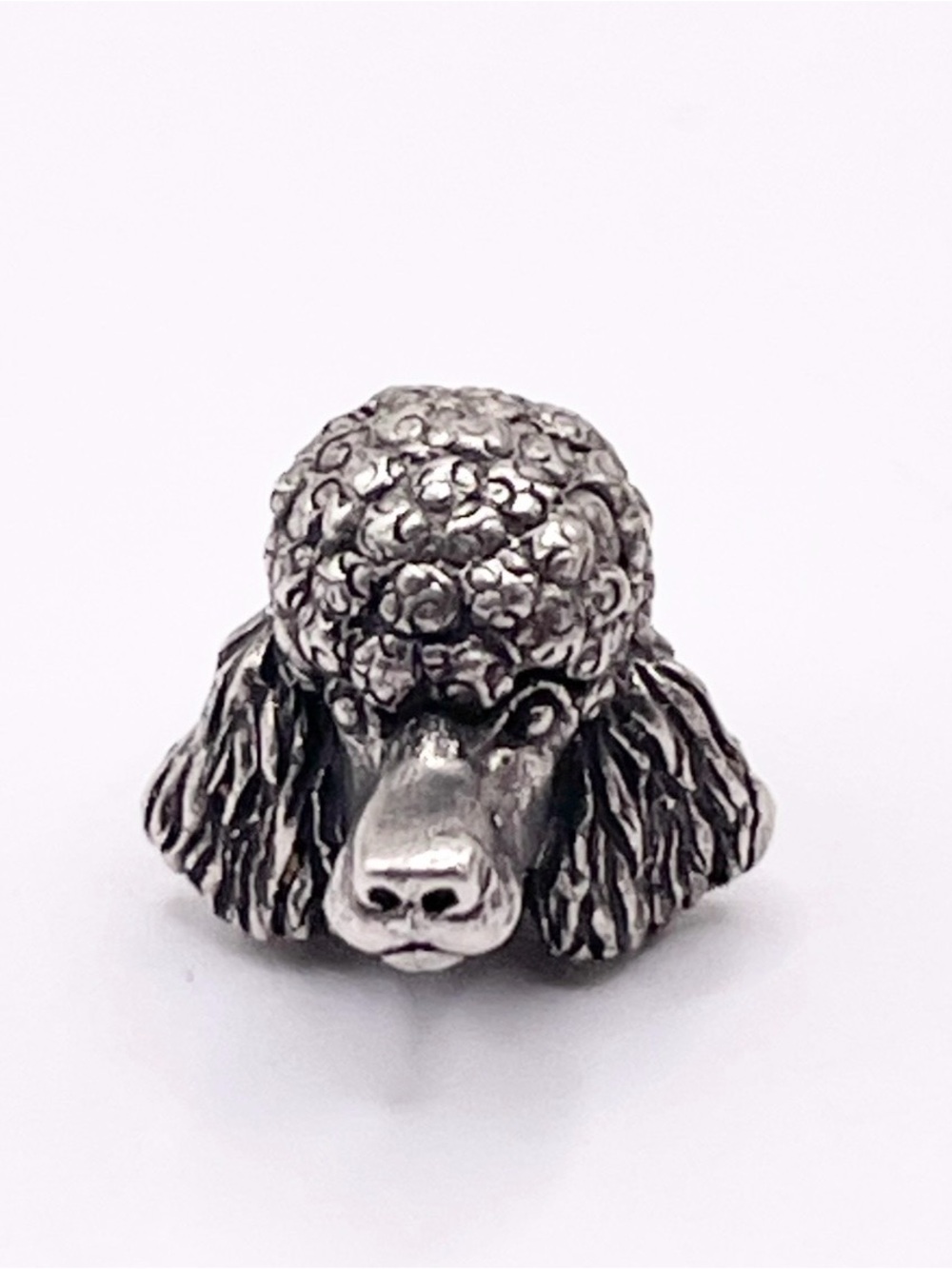 JEM signed 925 Sterling Silver Poodle Dog Head Bead Charm